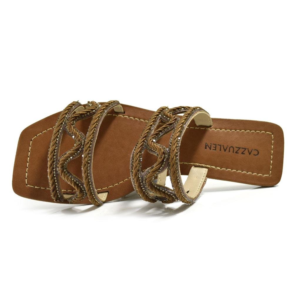 Sandália Rasteira Feminina Cazzualen  Marrom 6