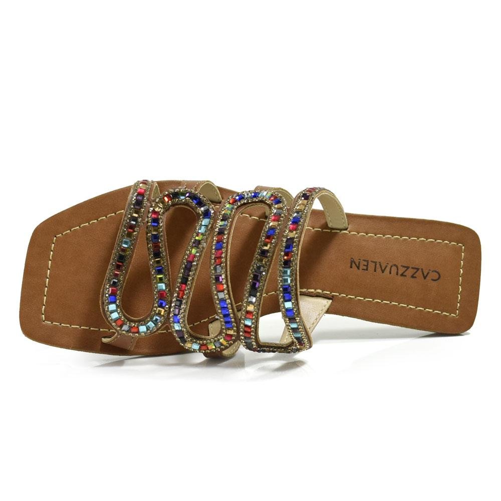 Sandália Rasteira Feminina Cazzualen  Marrom 6