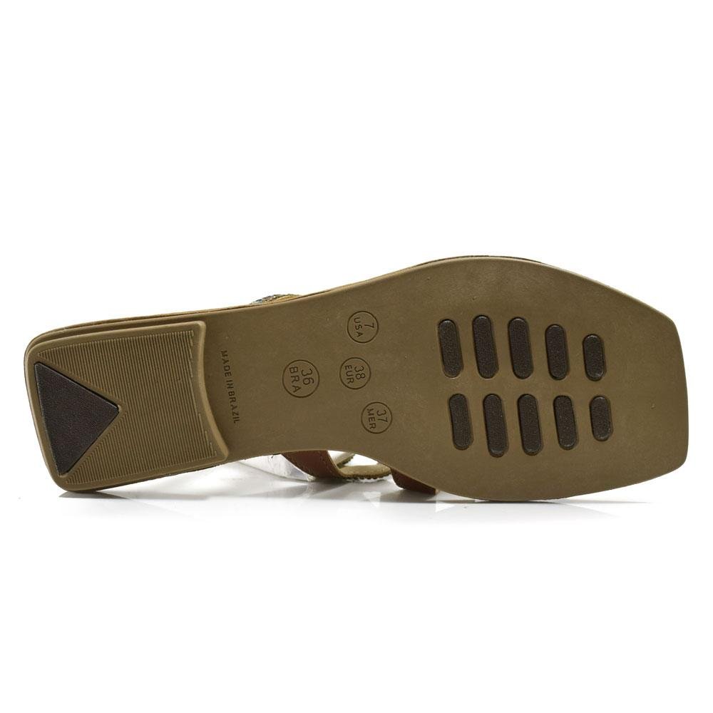 Sandália Rasteira Feminina Cazzualen  Marrom 7