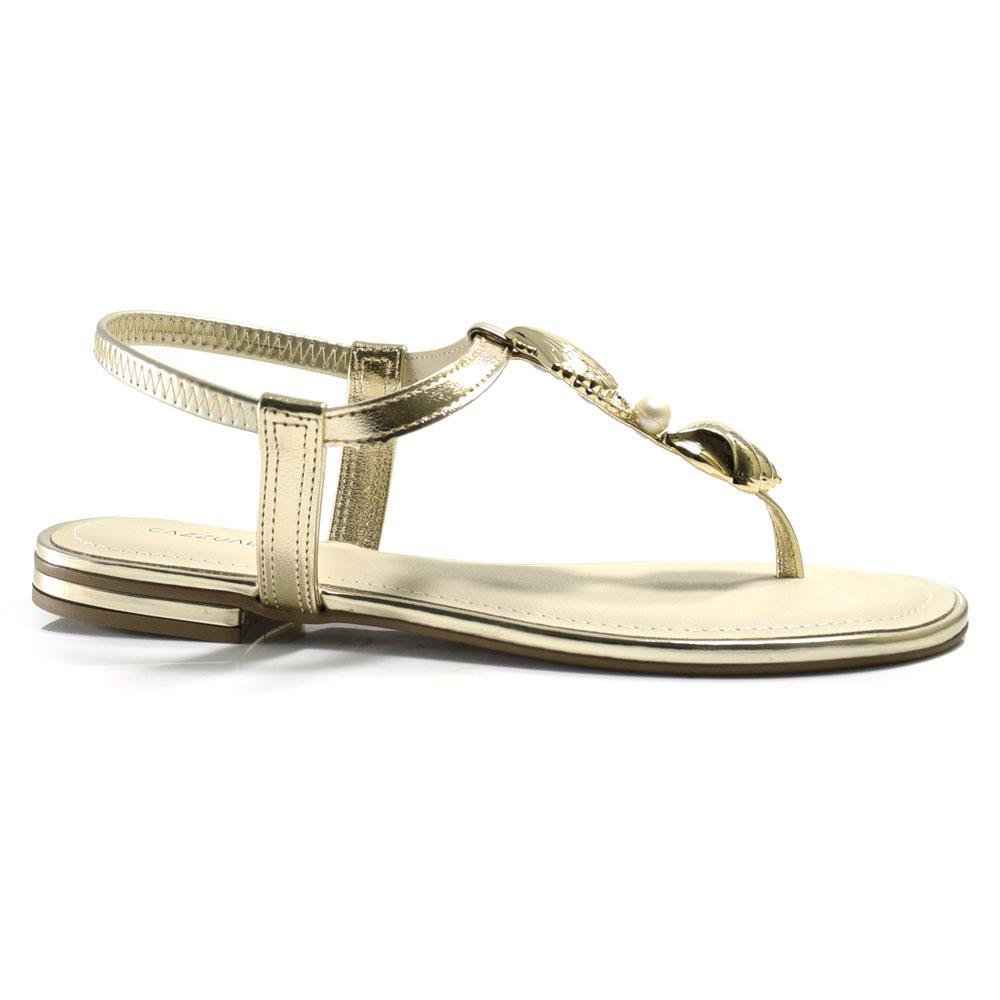 Sandália Rasteira Feminina Cazzualen Dourado 3