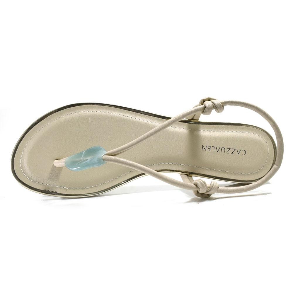 Sandália Rasteira Feminina Cazzualen Creme 6