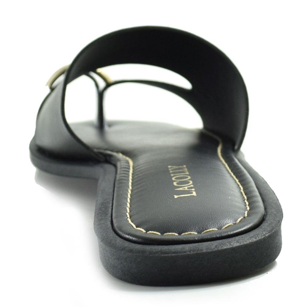 Sandália Rasteira Feminina Lacolly Preto 4