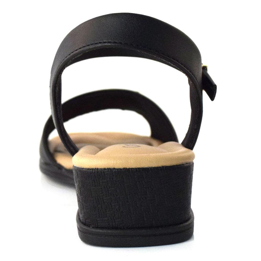 Sandália Anabela Feminina Comfortflex 23-70403 Preto 4
