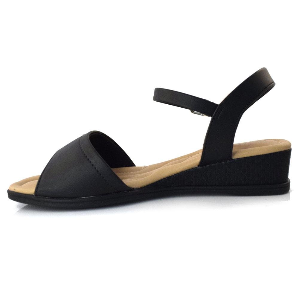 Sandália Anabela Feminina Comfortflex 23-70403 Preto 5
