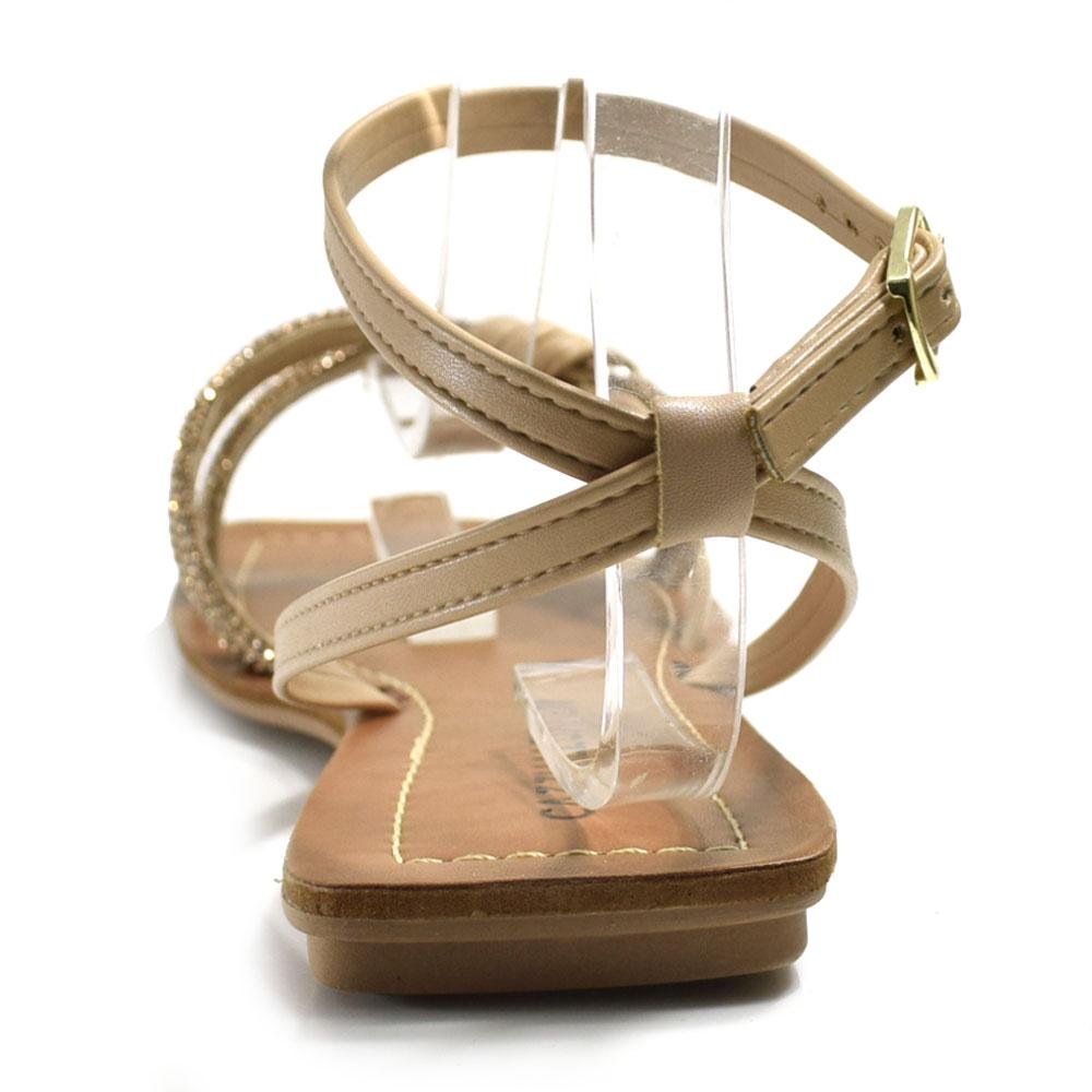 Sandália Rasteira Feminina Cazzualen Bege 4