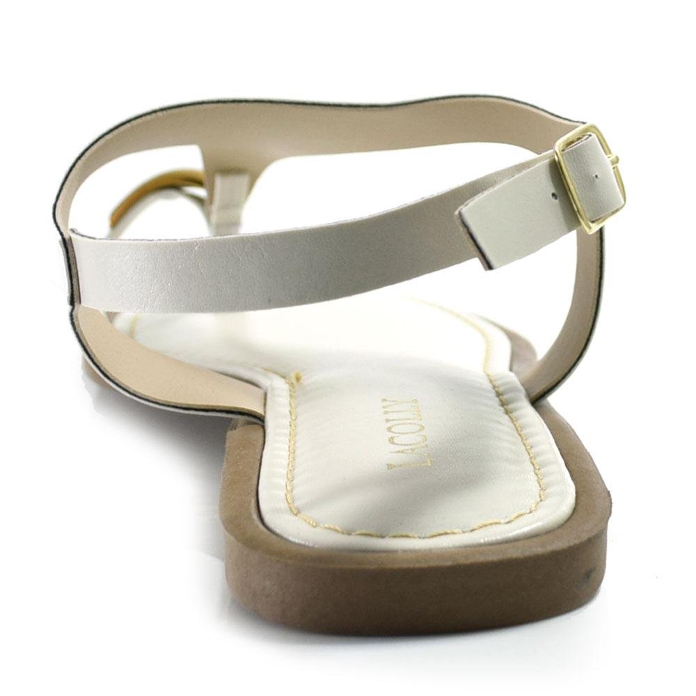 Sandália Rasteira Feminina Lacolly Branco 4