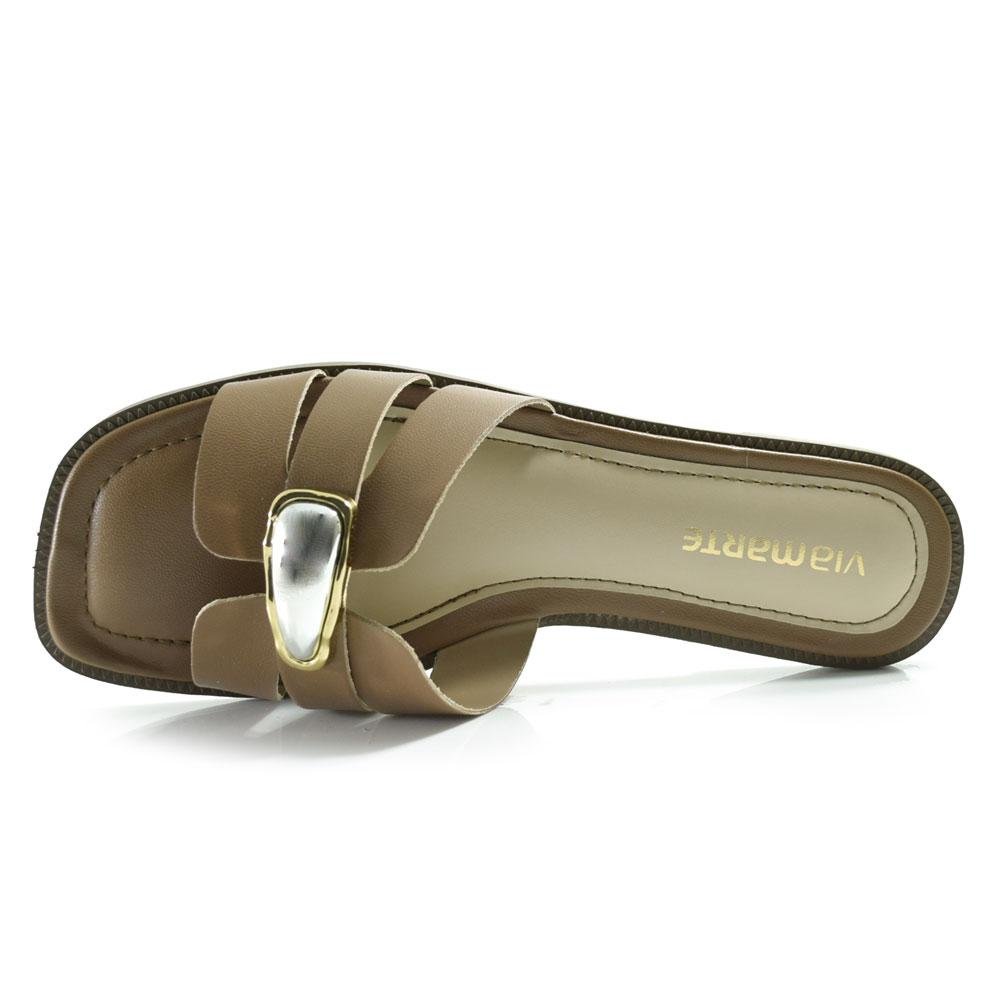 Sandália Rasteira Feminina Via Marte Marrom 6