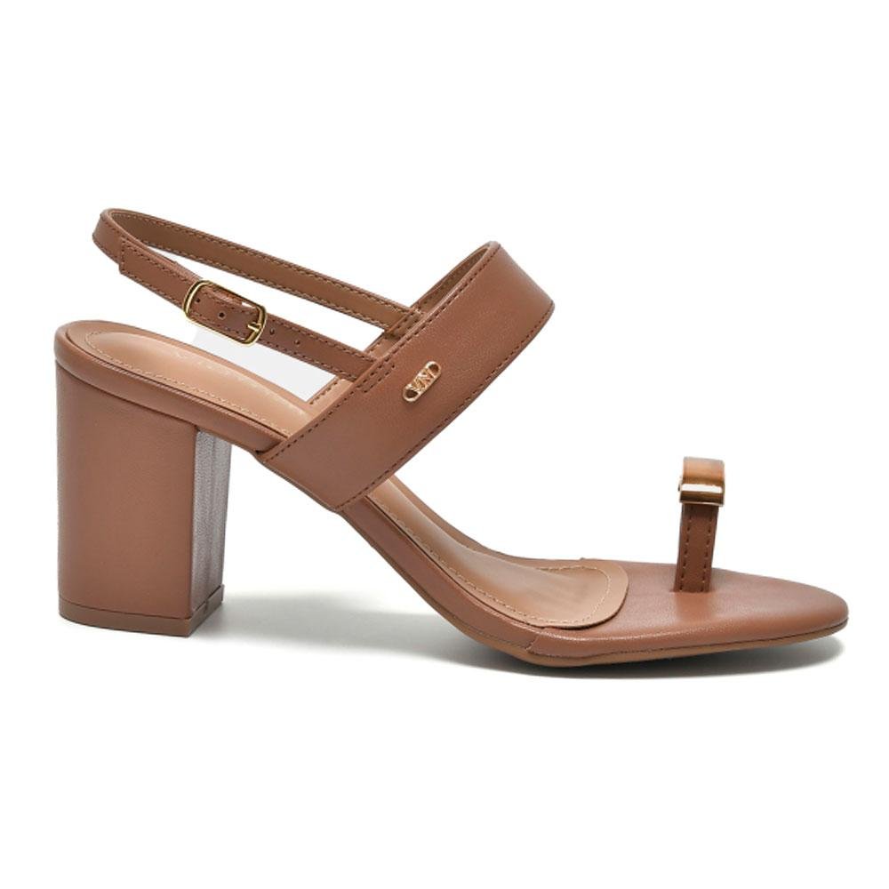 Sandália de Salto Bloco Feminina Via Marte Marrom 3