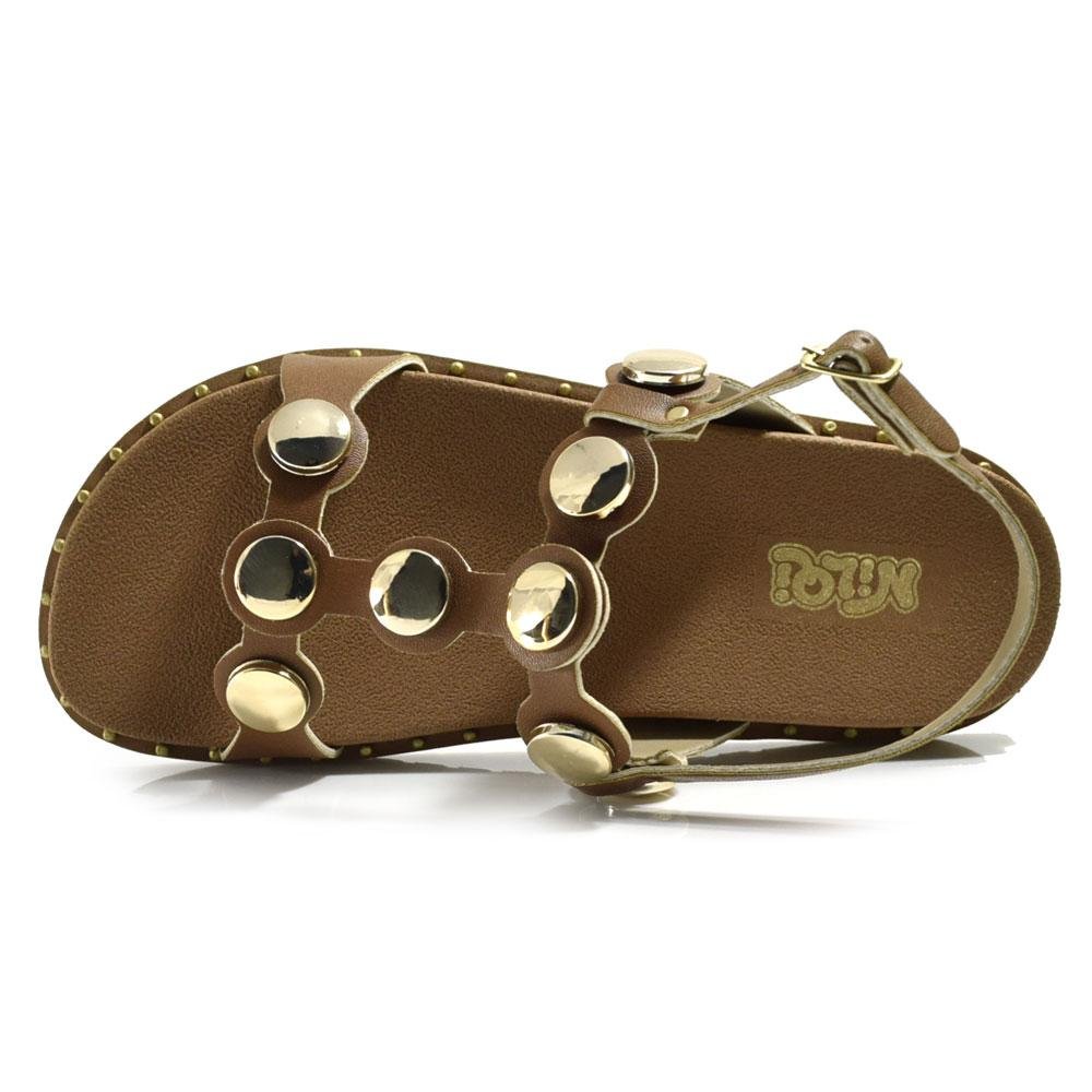 Sandália Flat Infantil Nilqi Marrom 6