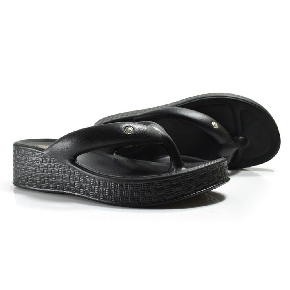 Papete Flatform Dijean Dedo Tiras Preto 2