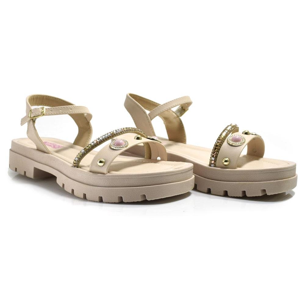 Sandália Flat Infantil Nilqi Bege 2