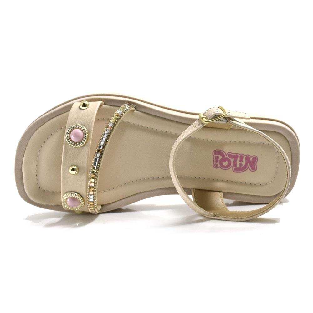 Sandália Flat Infantil Nilqi Bege 6