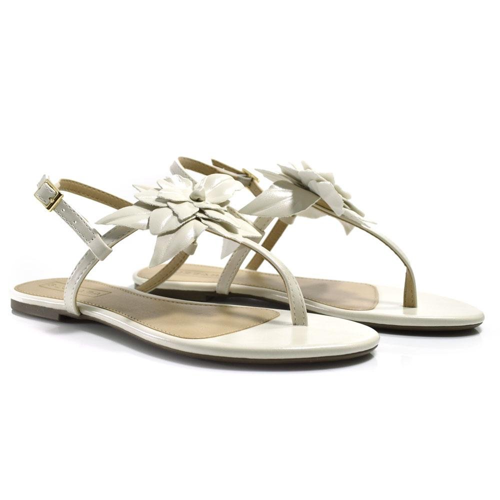 Sandália Flat Feminina Suzzara M815 Off White 2