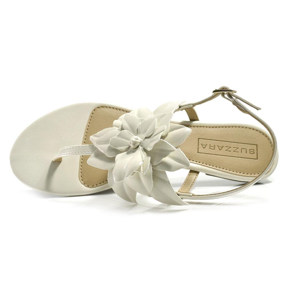 Sandália Flat Feminina Suzzara M815 Off White 6
