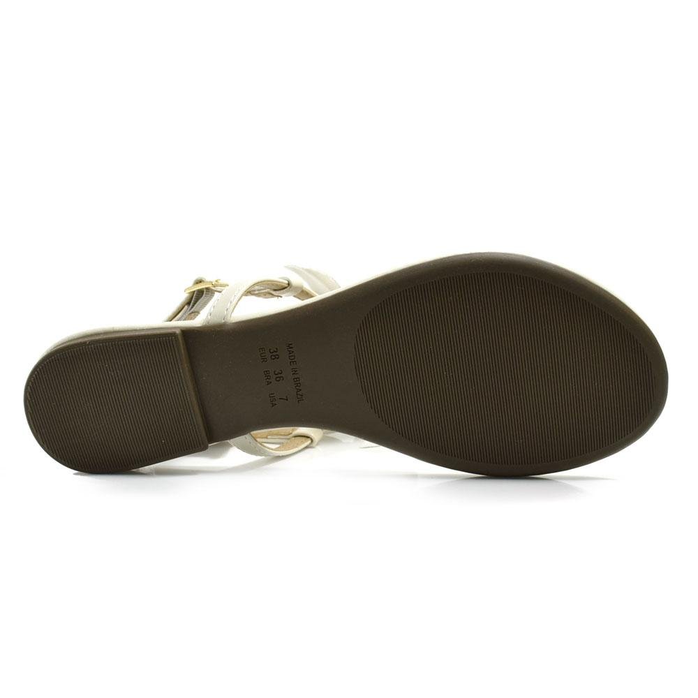 Sandália Flat Feminina Suzzara M815 Off White 7