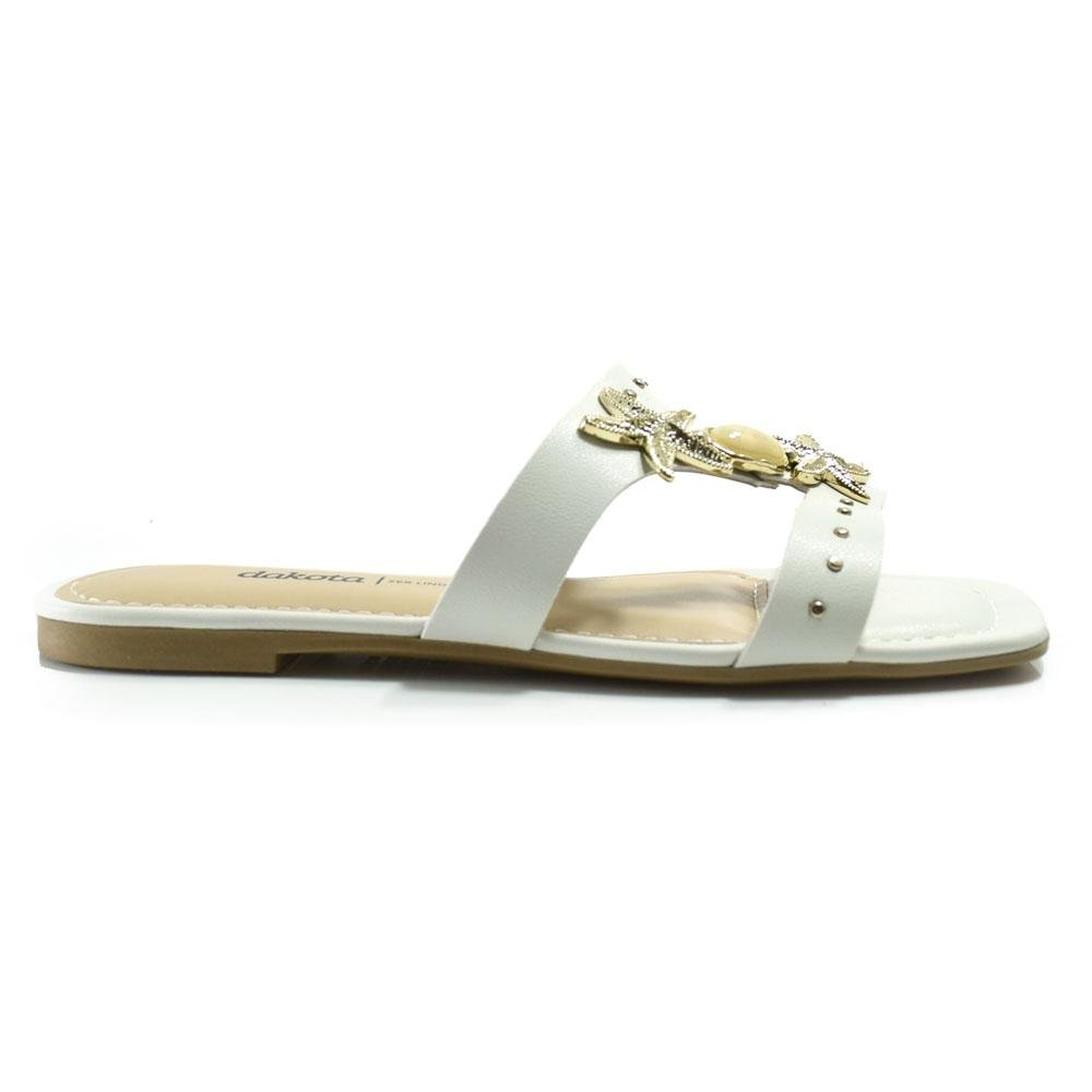 Sandália Rasteira Feminina Dakota Off White 3