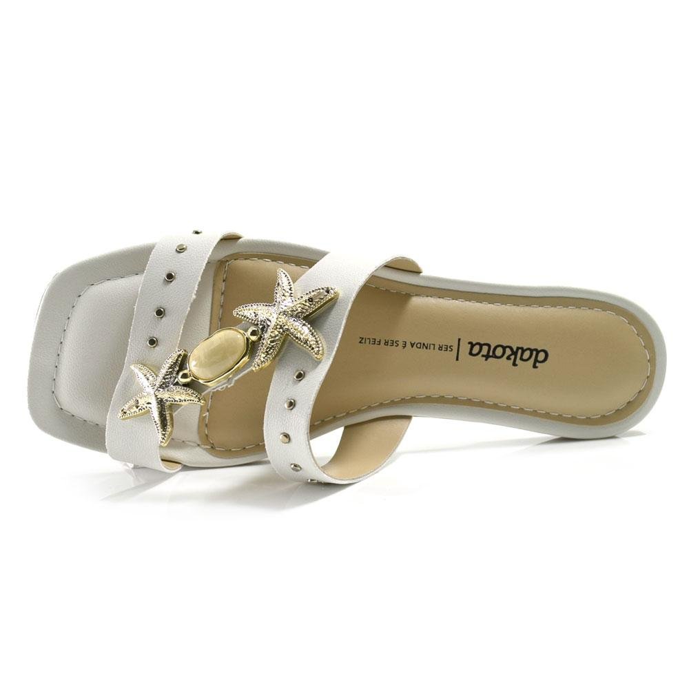 Sandália Rasteira Feminina Dakota Off White 6