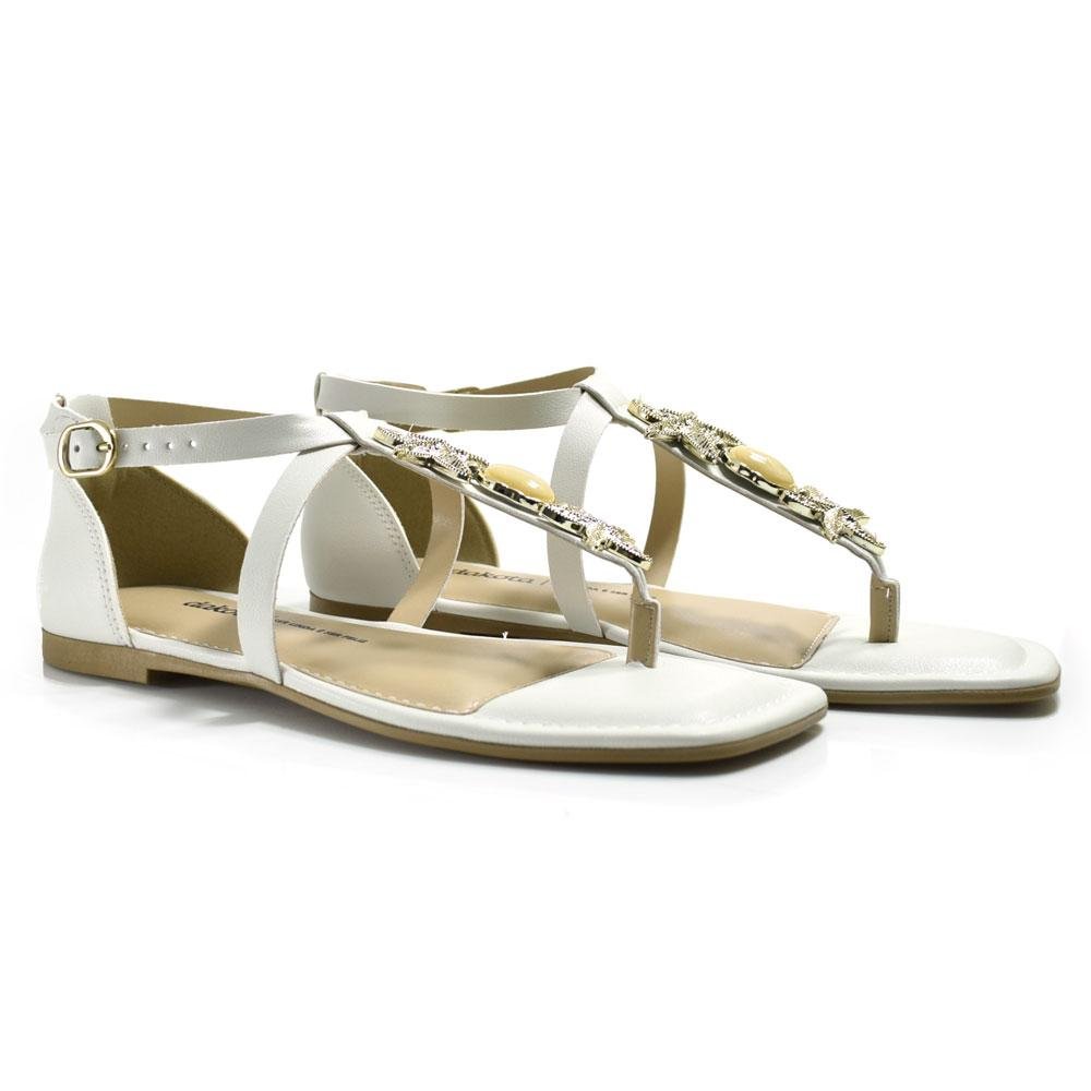 Sandália Rasteira Feminna Dakota Off White 2