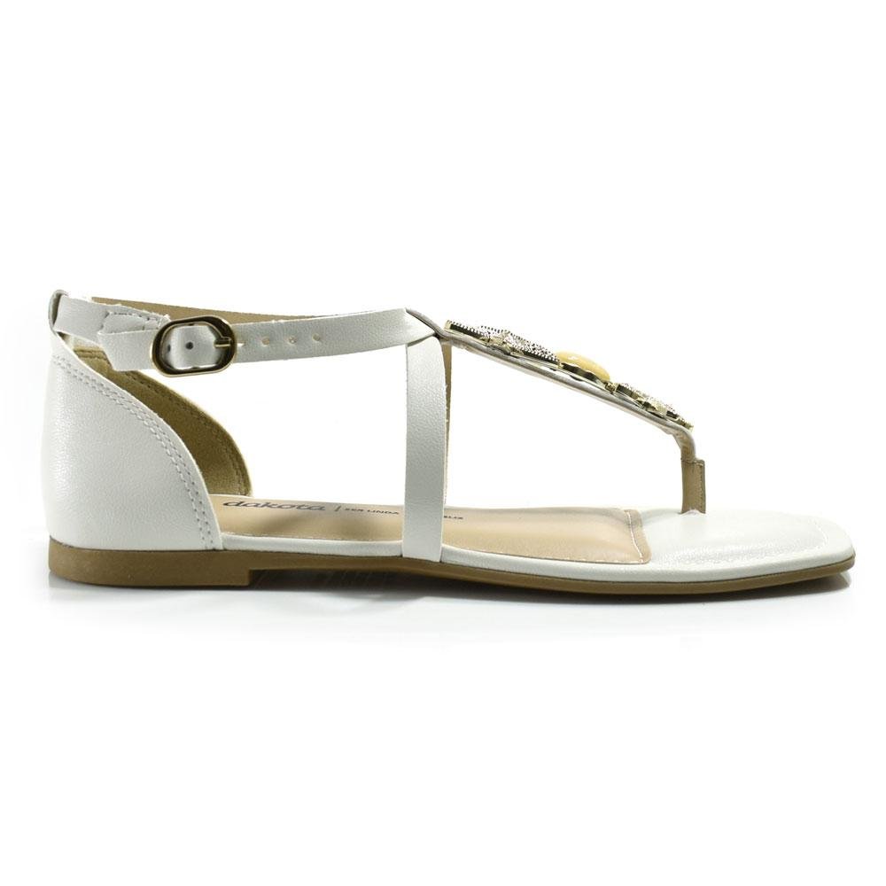 Sandália Rasteira Feminna Dakota Off White 3