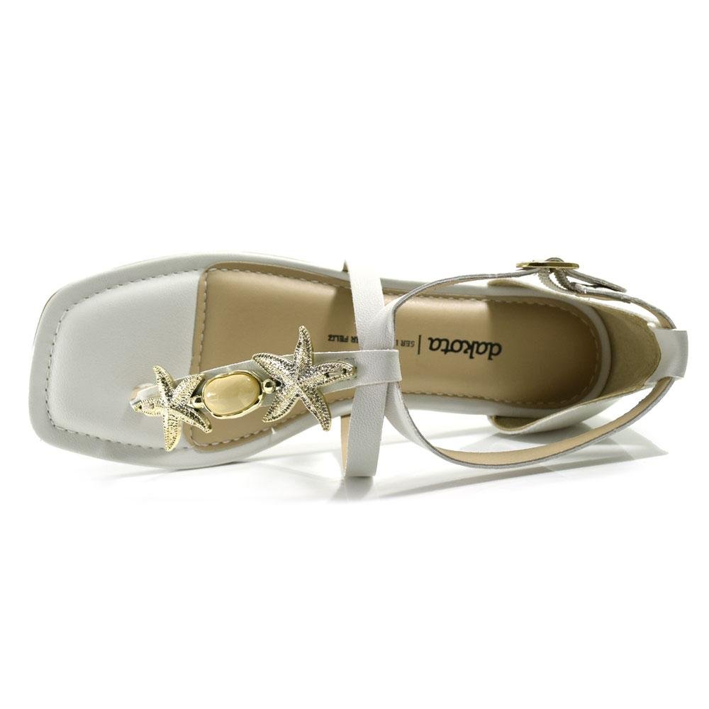Sandália Rasteira Feminna Dakota Off White 6