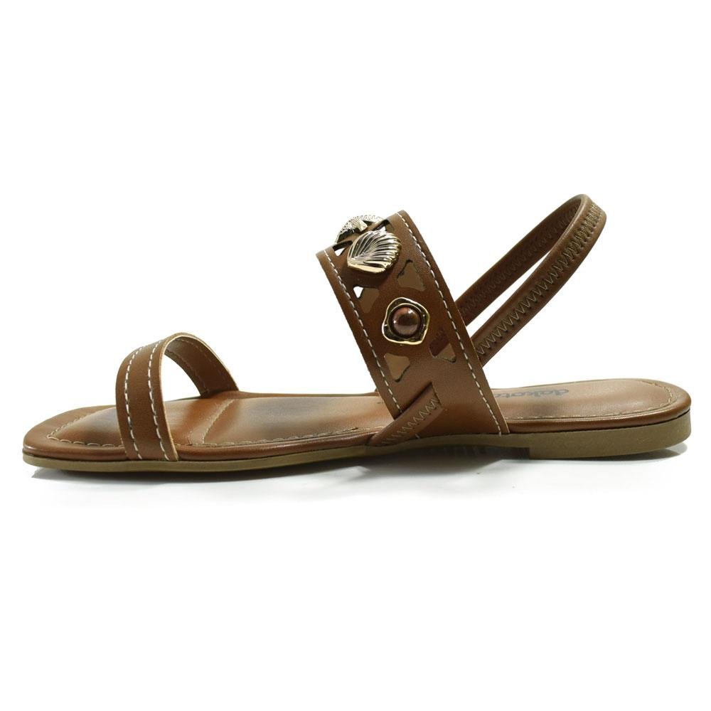 Sandália Rasteira Feminina Dakota Marrom 5