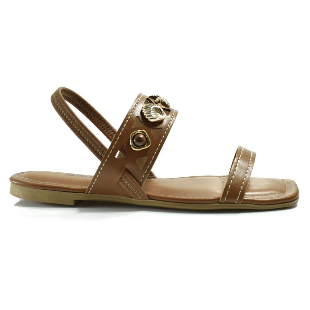 Sandália Rasteira Feminina Dakota Marrom 3