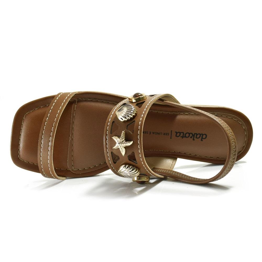 Sandália Rasteira Feminina Dakota Marrom 6