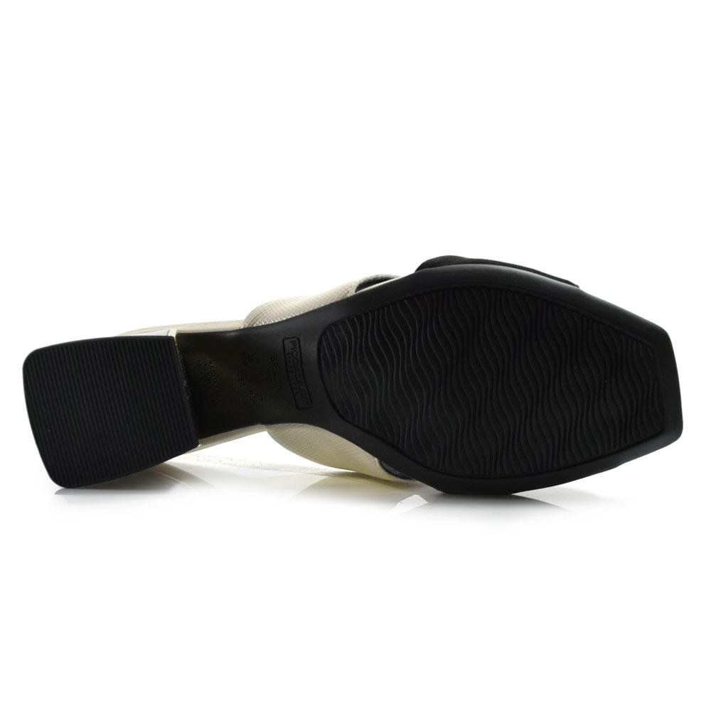 Tamanco  Salto Bloco Feminino Piccadilly Preto/Branco 7