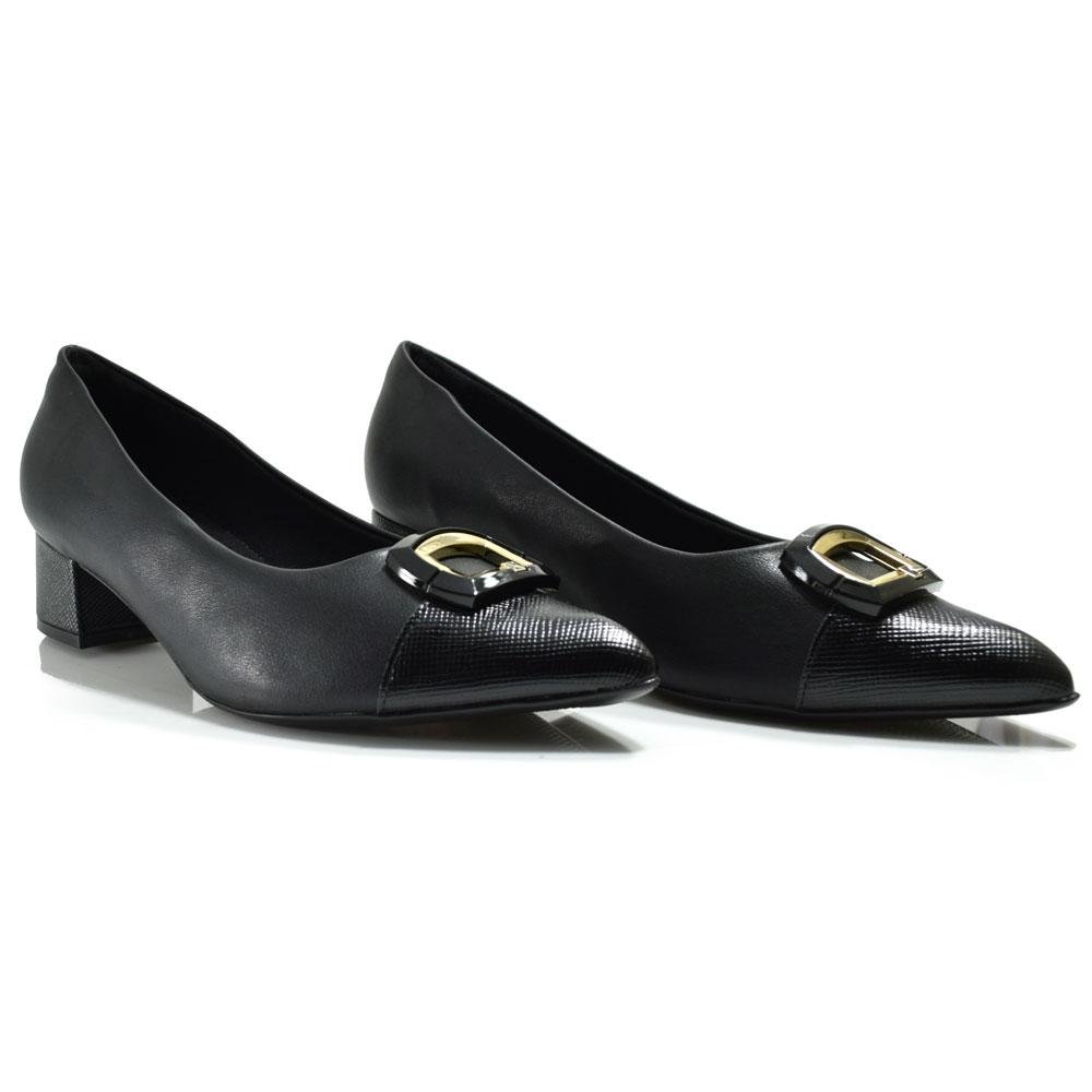 Scarpin de Salto Baixo Feminino Piccadilly Preto 2