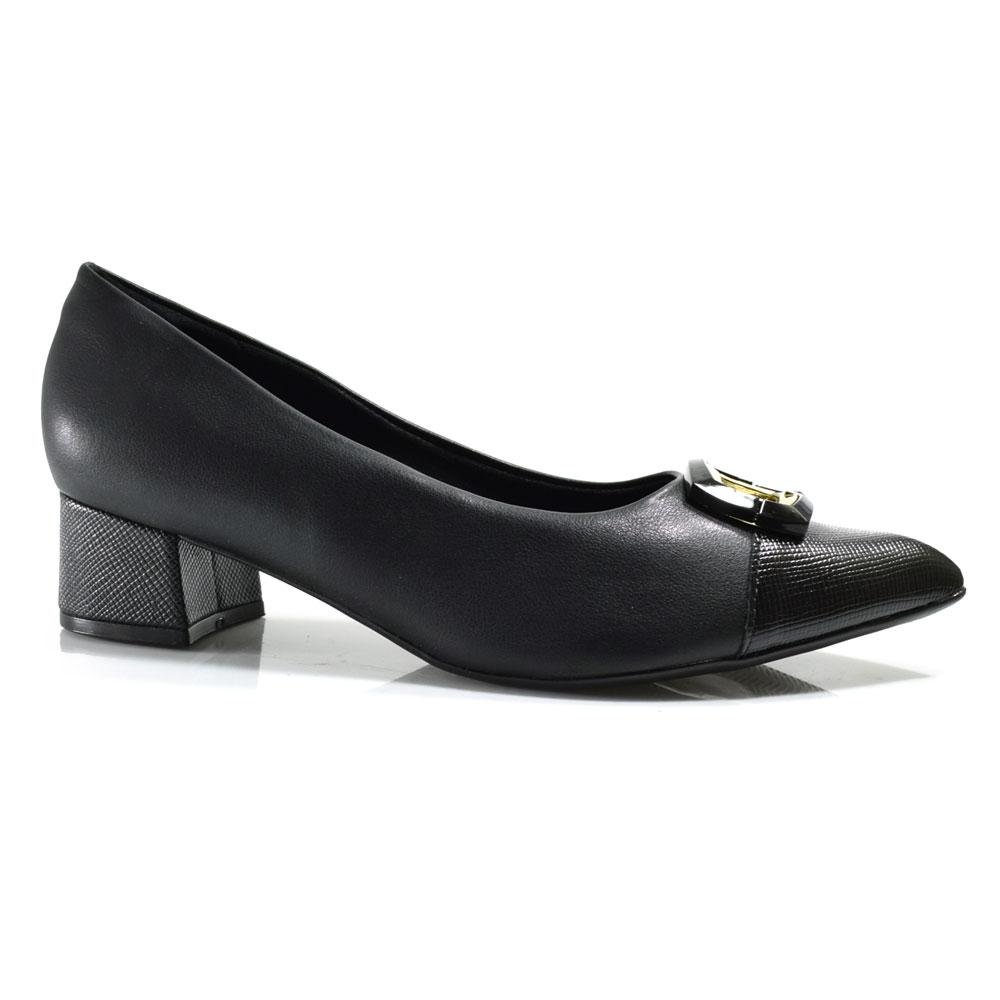 Scarpin de Salto Baixo Feminino Piccadilly Preto 3