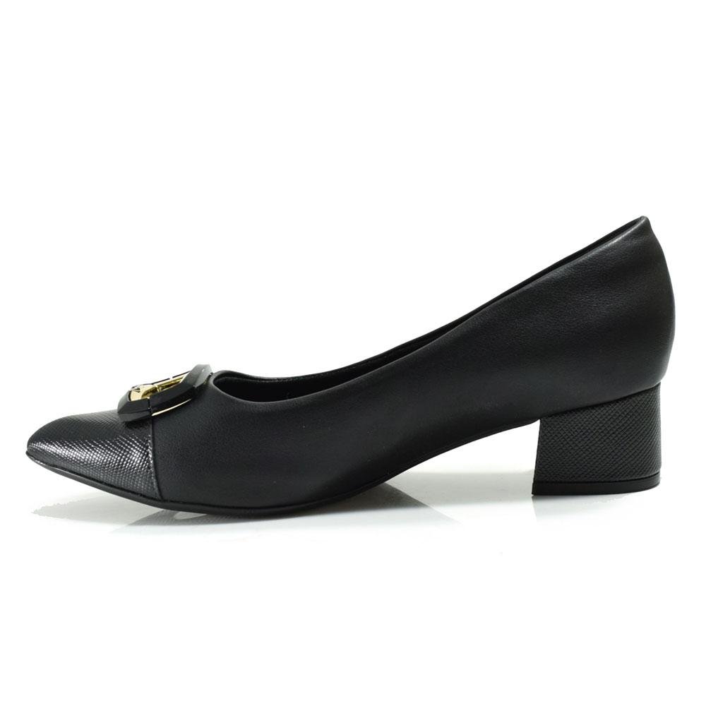 Scarpin de Salto Baixo Feminino Piccadilly Preto 5