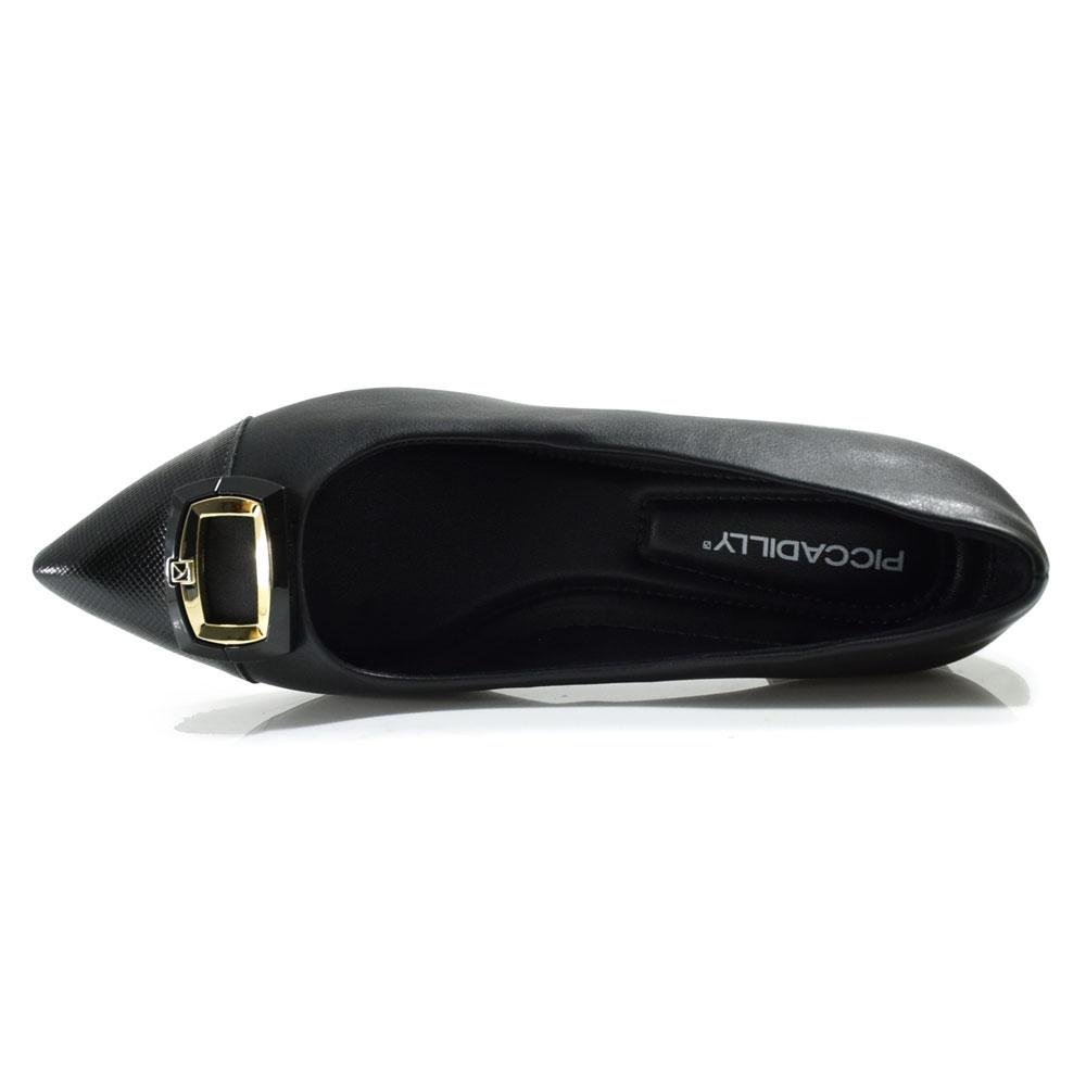 Scarpin de Salto Baixo Feminino Piccadilly Preto 6