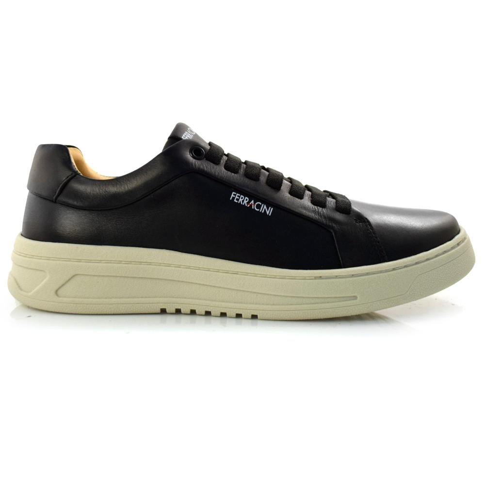 Tênis Masculino de Couro Ferracini 9755 Preto 4