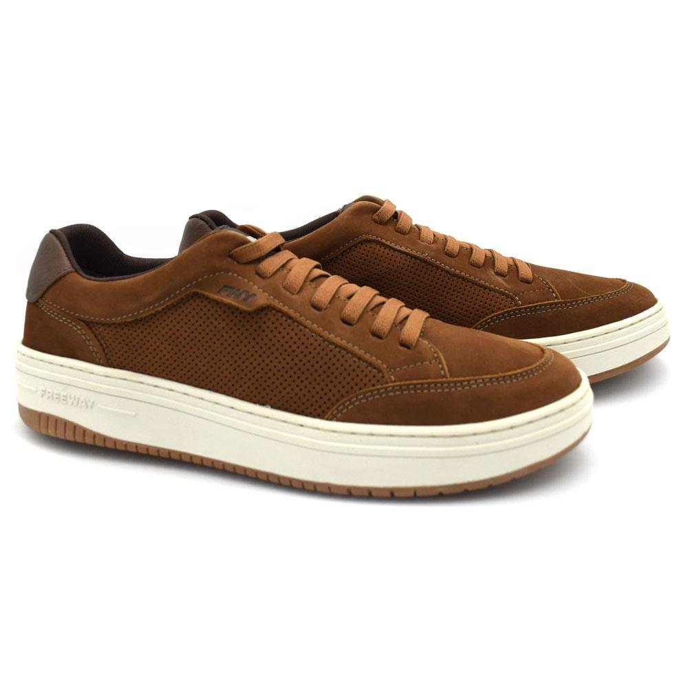 Sapatênis de Couro Masculino Free Way Marrom 2