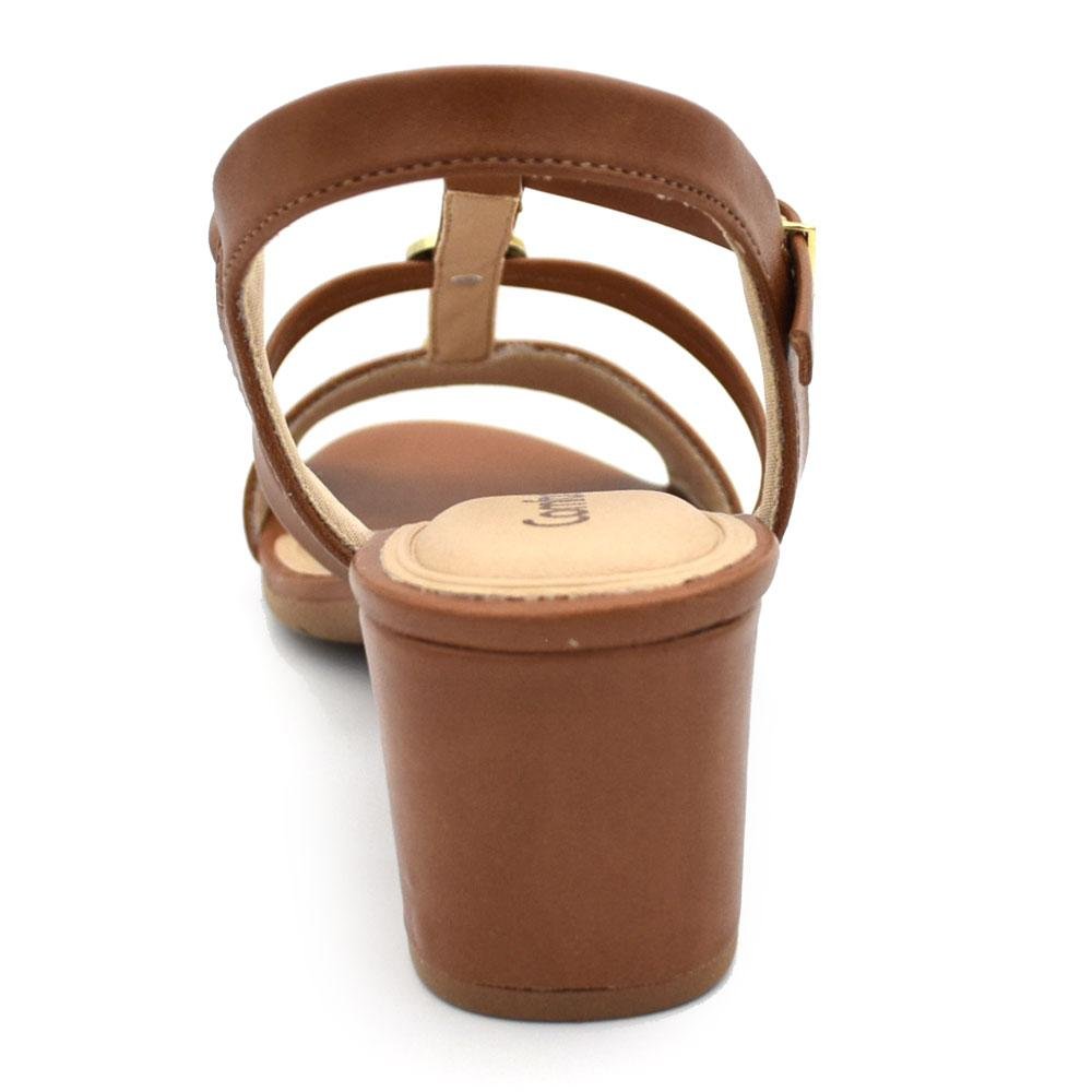 Sandália de Salto Bloco Feminina Comfortflex 2562403 Marrom 4