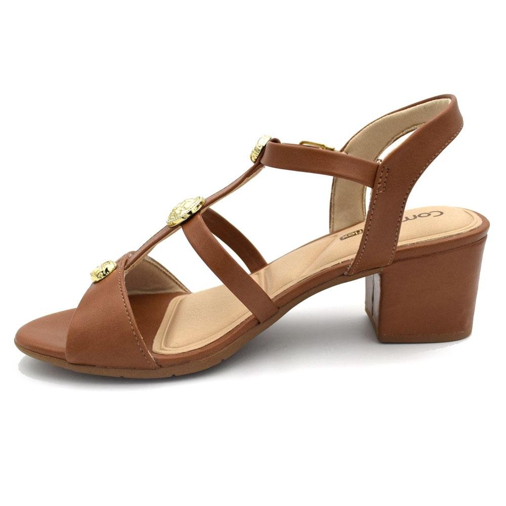 Sandália de Salto Bloco Feminina Comfortflex 2562403 Marrom 5