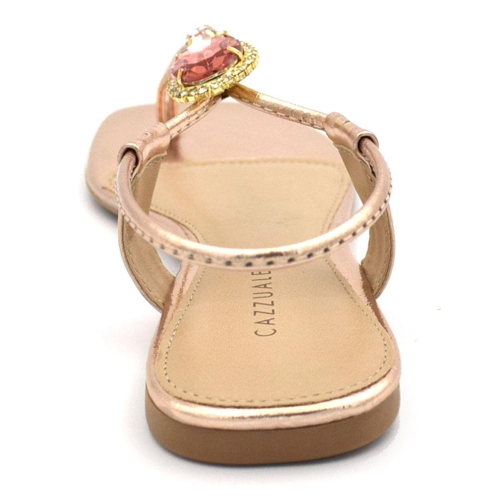 Sandália Rasteira Feminina Cazzualen 31438 Rose Gold 4