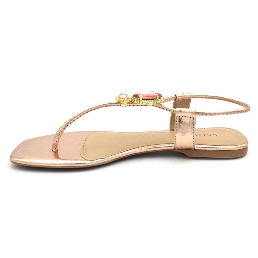 Sandália Rasteira Feminina Cazzualen 31438 Rose Gold 5