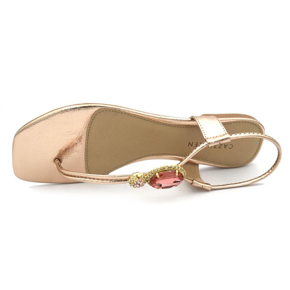 Sandália Rasteira Feminina Cazzualen 31438 Rose Gold 6