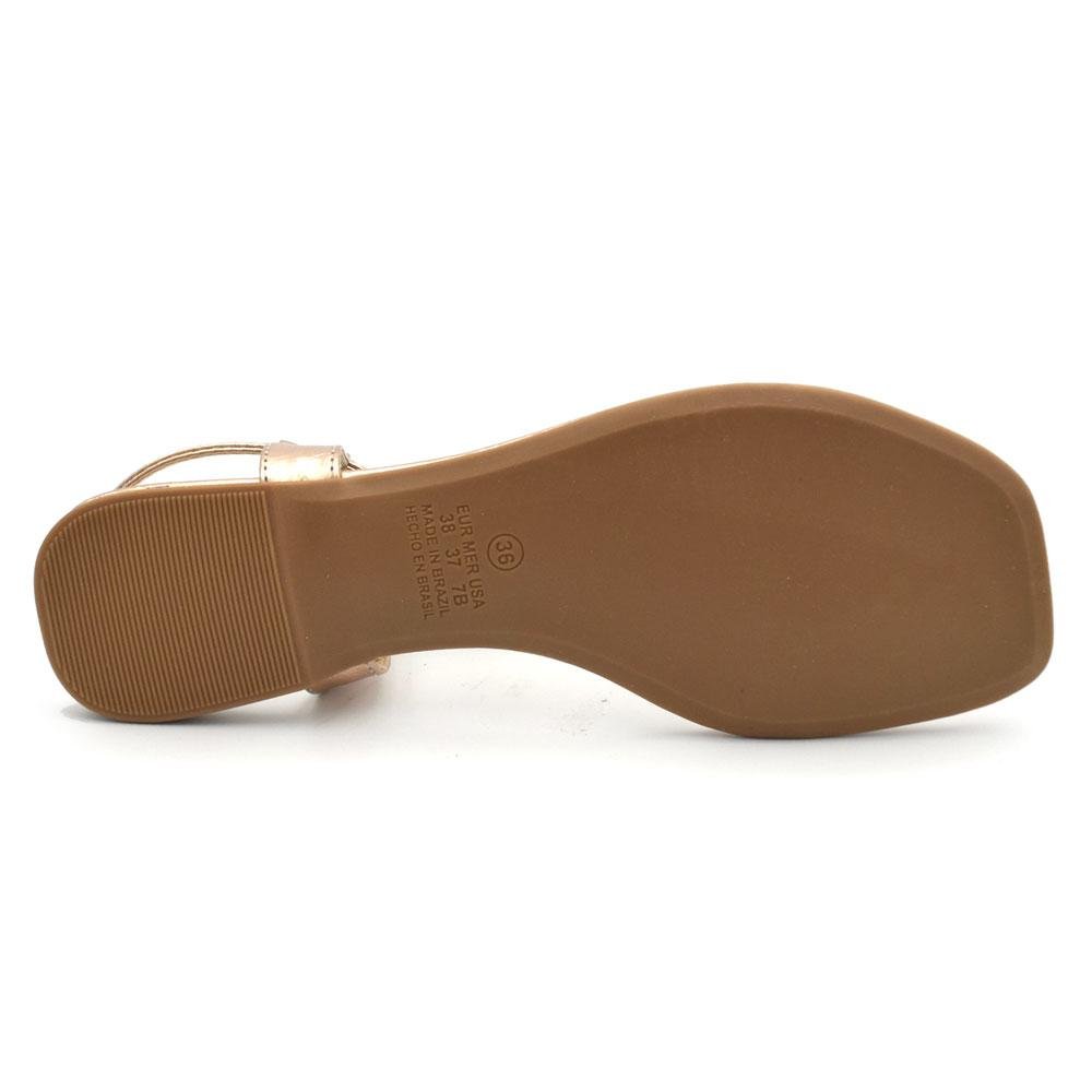 Sandália Rasteira Feminina Cazzualen 31438 Rose Gold 7