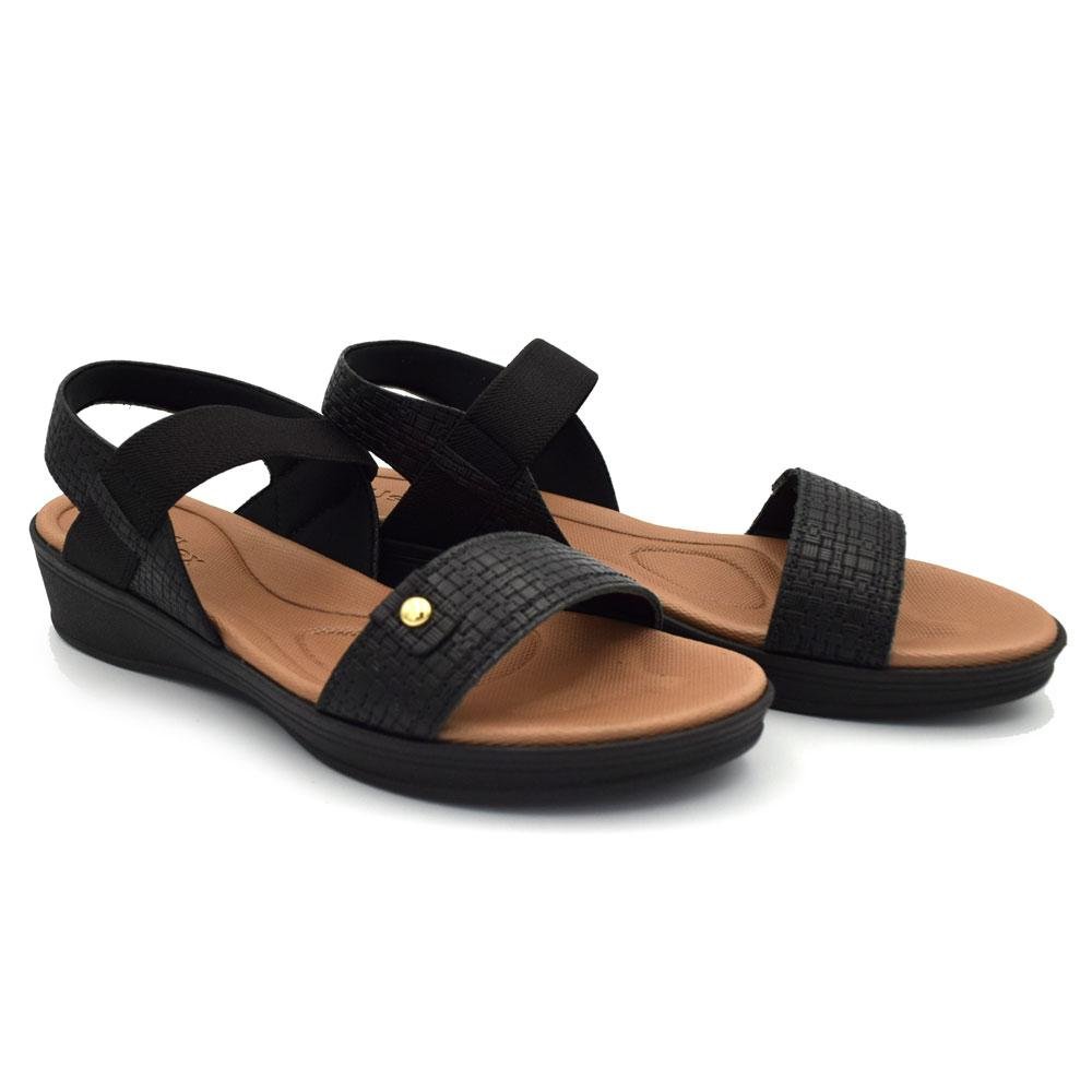 Sandália de Couro Feminina Usaflex Preto 2