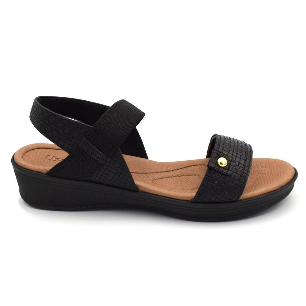 Sandália de Couro Feminina Usaflex Preto 3