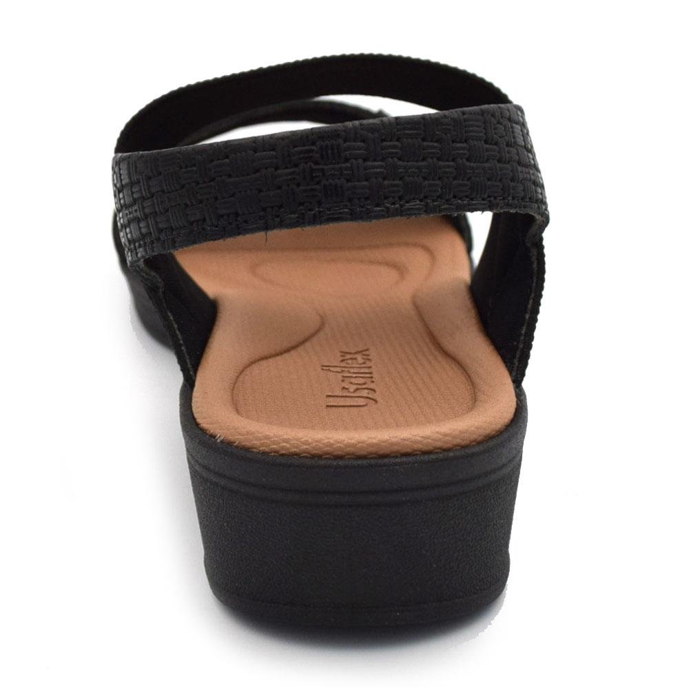 Sandália de Couro Feminina Usaflex Preto 4