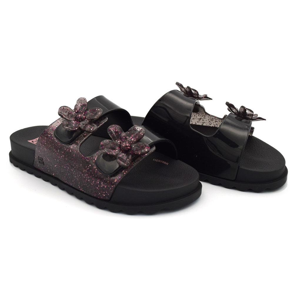 Sandália Flat de Menina Zaxy Partner Flowers Preto 2