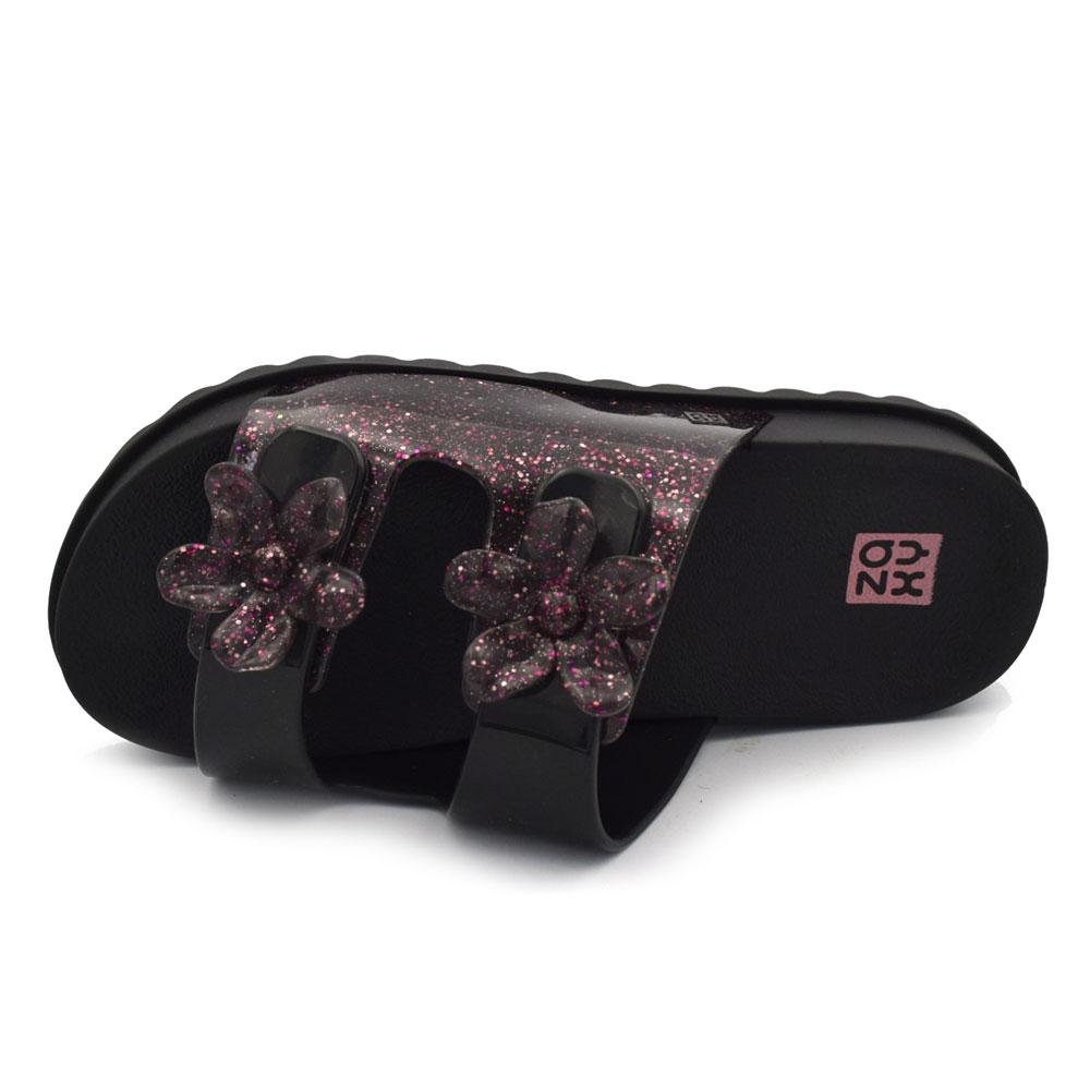 Sandália Flat de Menina Zaxy Partner Flowers Preto 6