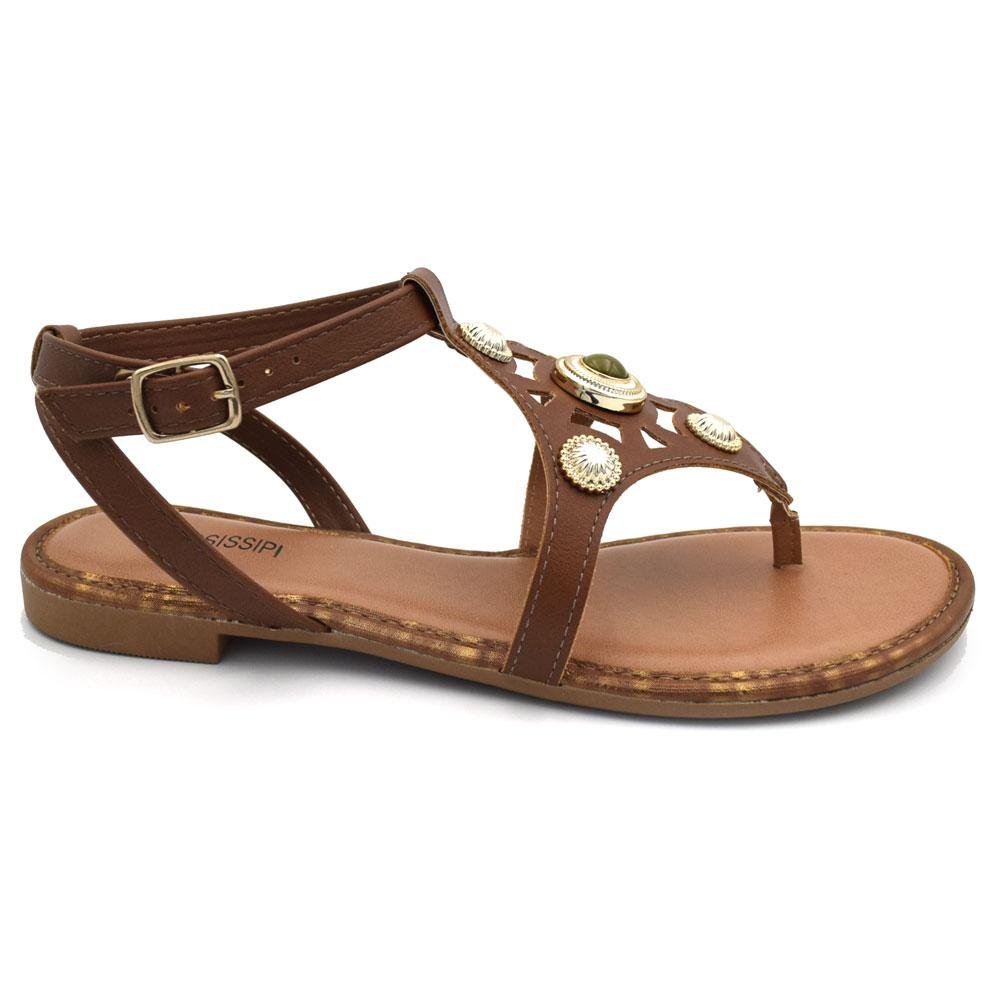 Sandália Rasteira Feminina Mississipi  Marrom 3