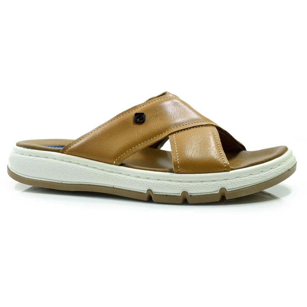 Chinelo Slide de Couro Masculino Pegada 134306