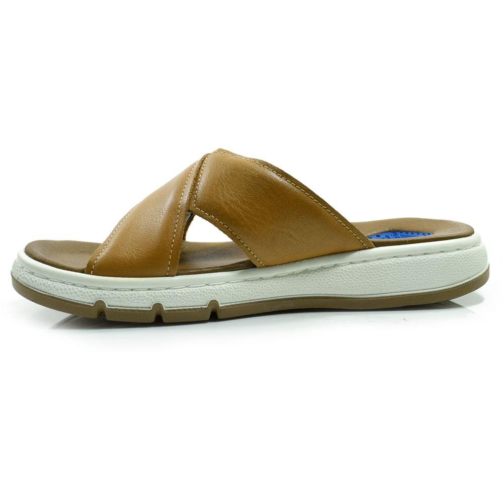 Chinelo Slide de Couro Masculino Pegada 134306 Bege 5