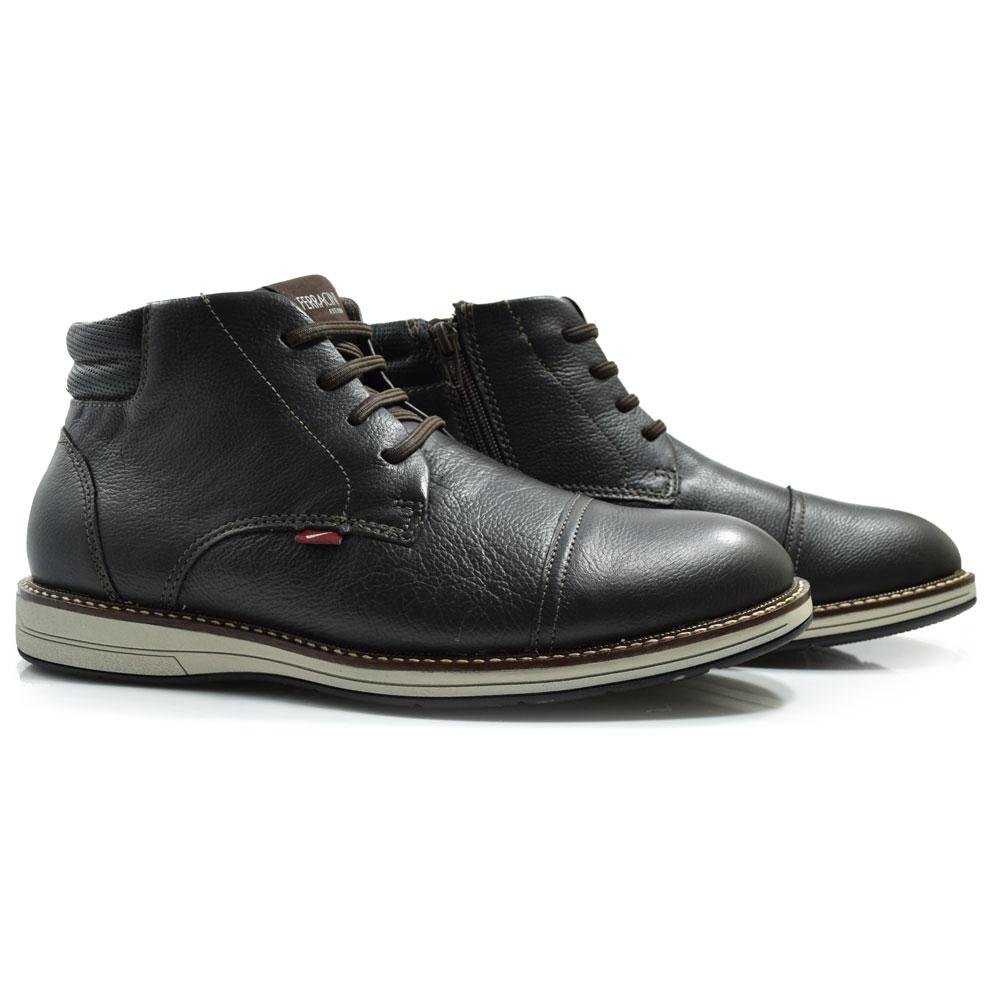 Coturno Masculino de Couro Ferracini Kingston 6153 Preto 2