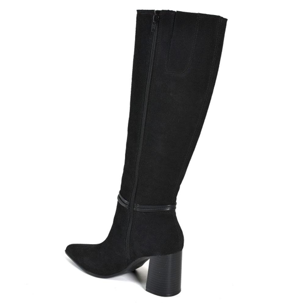 Bota de Cano Alto e Salto Bloco Feminina Via Marte 357-006-01 Preto 4